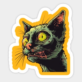Creepy Cat Zombie Sticker